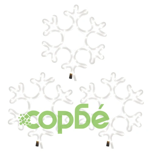 Коледни фигури снежинки с LED, 3 бр, топло бяло, 27x27 см ➤ топ цена ➤ sorbe.bg