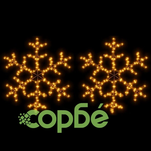 Коледни фигури снежинки с LED, 2 бр, топло бяло, 59x59 см ➤ топ цена ➤ sorbe.bg