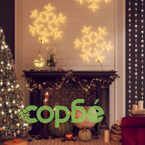 Коледни фигури снежинки с LED, 2 бр, топло бяло, 59x59 см ➤ топ цена ➤ sorbe.bg