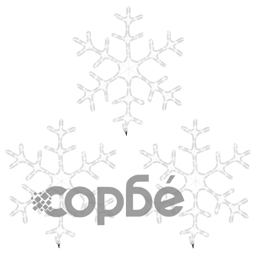 Коледни фигури снежинки с LED, 3 бр, топло бяло, 59x59 см ➤ топ цена ➤ sorbe.bg