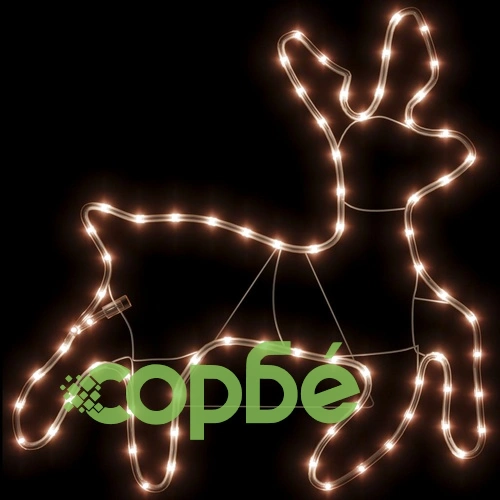 Коледни фигури елени с LED, 3 бр, топло бяло, 57x55x4,5 см ➤ топ цена ➤ sorbe.bg