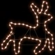 Коледни фигури елени с LED, 3 бр, топло бяло, 57x55x4,5 см