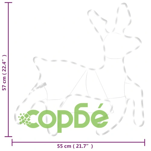 Коледни фигури елени с LED, 3 бр, топло бяло, 57x55x4,5 см ➤ топ цена ➤ sorbe.bg