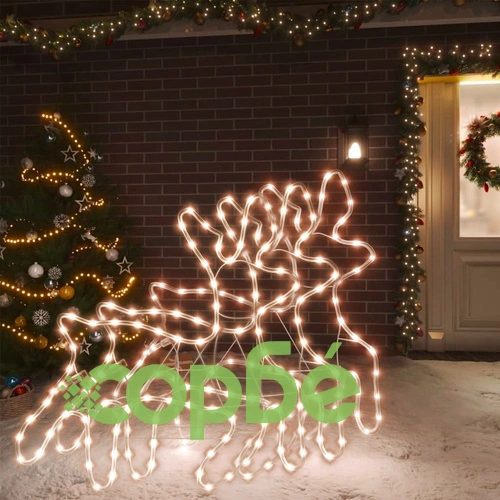 Коледни фигури елени с LED, 3 бр, топло бяло, 57x55x4,5 см ➤ топ цена ➤ sorbe.bg