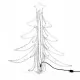 LED сгъваеми фигури коледни елхи, 3 бр, топло бяло, 87x87x93 см
