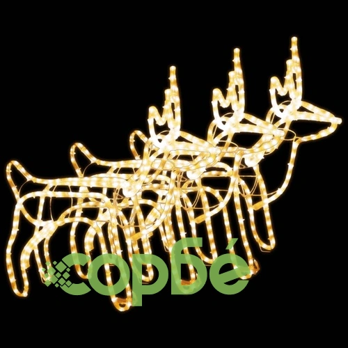 Коледни фигури на елени, 3 бр, топло бяло, 60x30x60 см ➤ топ цена ➤ sorbe.bg