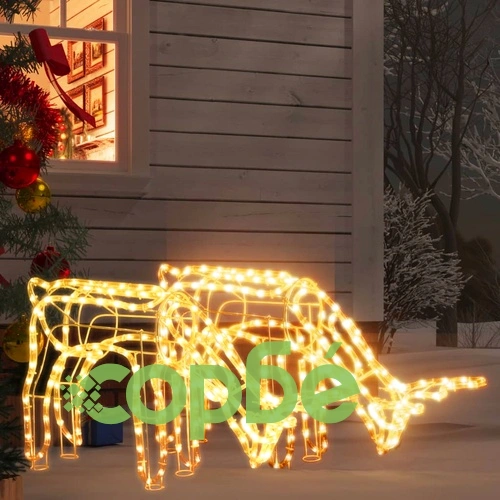 Коледни фигури на елени, 2 бр, топло бяло, 73x31x45 см ➤ топ цена ➤ sorbe.bg