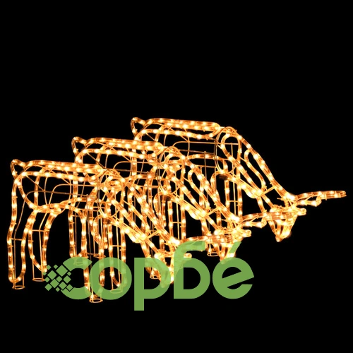 Коледни фигури на елени, 3 бр, топло бяло, 73x31x45 см ➤ топ цена ➤ sorbe.bg