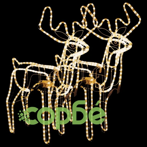 Коледни фигури на елени с движещи се глави, 2 бр, топло бяло ➤ топ цена ➤ sorbe.bg