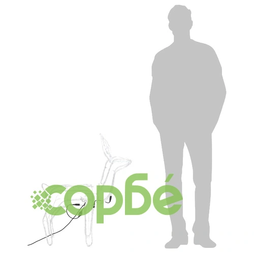 Коледни фигури на елени с движещи се глави, 2 бр, топло бяло ➤ топ цена ➤ sorbe.bg