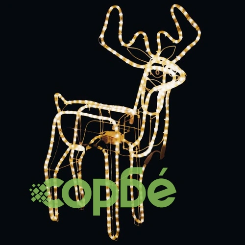 Коледни фигури на елени с движещи се глави, 3 бр, топло бяло ➤ топ цена ➤ sorbe.bg