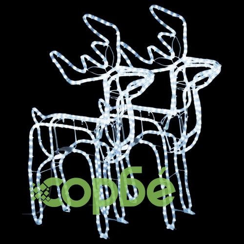 Коледни фигури на елени, 2 бр, студено бяло, 76x42x87 см ➤ топ цена ➤ sorbe.bg