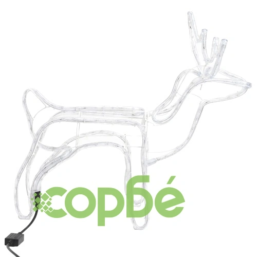 Коледни фигури на елени, 2 бр, студено бяло, 60x30x60 см ➤ топ цена ➤ sorbe.bg