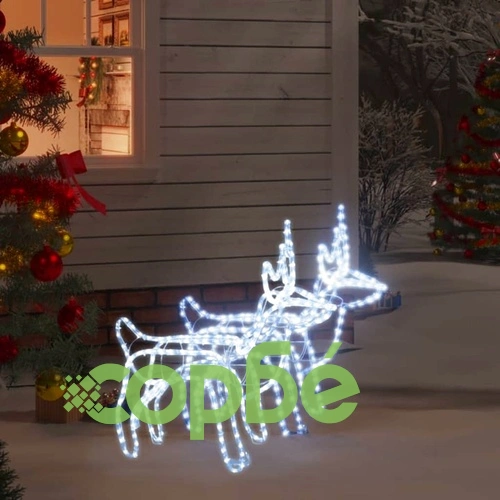 Коледни фигури на елени, 2 бр, студено бяло, 60x30x60 см ➤ топ цена ➤ sorbe.bg