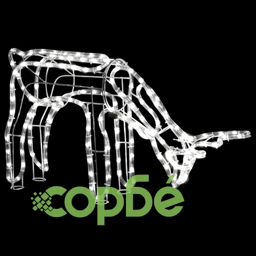 Коледни фигури на елени, 3 бр, студено бяло, 73x31x45 см ➤ топ цена ➤ sorbe.bg