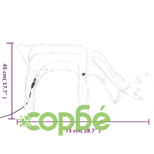 Коледни фигури на елени, 3 бр, студено бяло, 73x31x45 см ➤ топ цена ➤ sorbe.bg