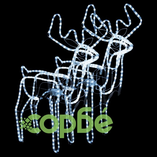 Коледни елени с движещи се глави 2 бр студено бяло 76x42x87 см ➤ топ цена ➤ sorbe.bg