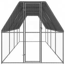 Външна клетка за пилета, 2x8x2 м, поцинкована стомана