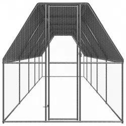 Външна клетка за пилета, 2x10x2 м, поцинкована стомана