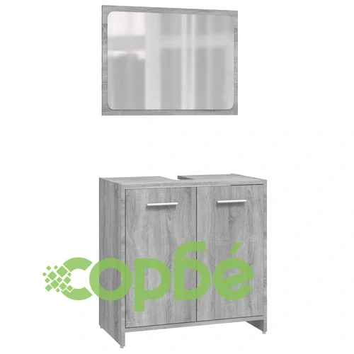 Комплект мебели за баня от 4 части сив сонома инженерно дърво ➤ топ цена ➤ sorbe.bg
