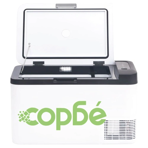 Хладилна кутия с дръжка и адаптер черно и бяло 18 л PP и PE ➤ топ цена ➤ sorbe.bg