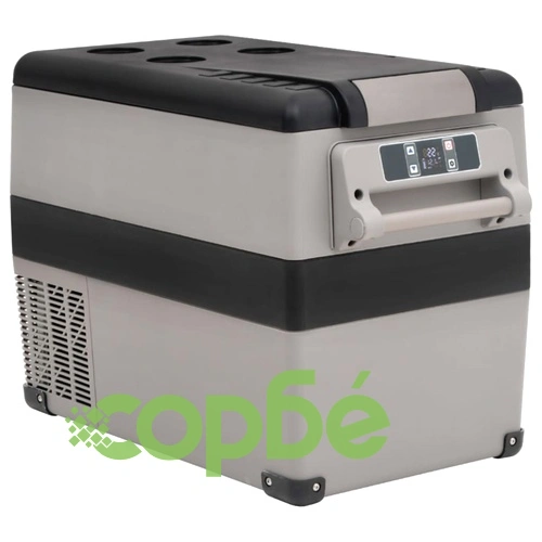 Хладилна кутия с дръжка и адаптер черно и сиво 35 л PP и PE ➤ топ цена ➤ sorbe.bg