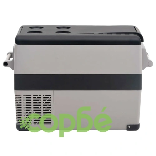 Хладилна кутия с дръжка и адаптер черно и сиво 55 л PP и PE ➤ топ цена ➤ sorbe.bg