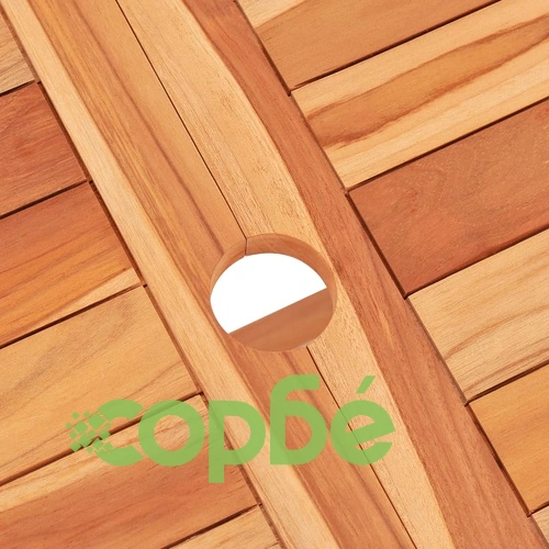 Градински трапезен комплект, 7 части, тиково дърво масив ➤ топ цена ➤ sorbe.bg