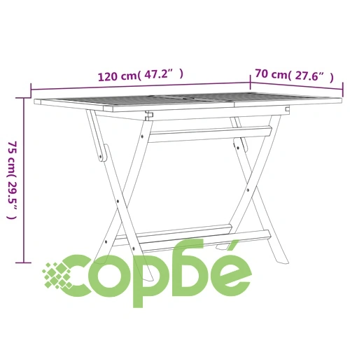 Градински трапезен комплект, 7 части, тиково дърво масив ➤ топ цена ➤ sorbe.bg
