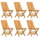 Сгъваеми градински столове, 6 бр, 47x47x89 см, тик масив