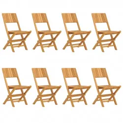 Сгъваеми градински столове, 8 бр, 47x61x90 см, тик масив