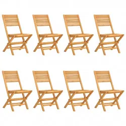Сгъваеми градински столове, 8 бр, 47x62x90 см, тик масив