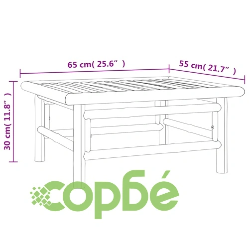 Градински лаундж комплект със зелени възглавници 4 части бамбук ➤ топ цена ➤ sorbe.bg