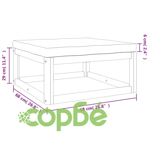 Градински комплект с възглавници таупе, 6 части, дърво масив ➤ топ цена ➤ sorbe.bg