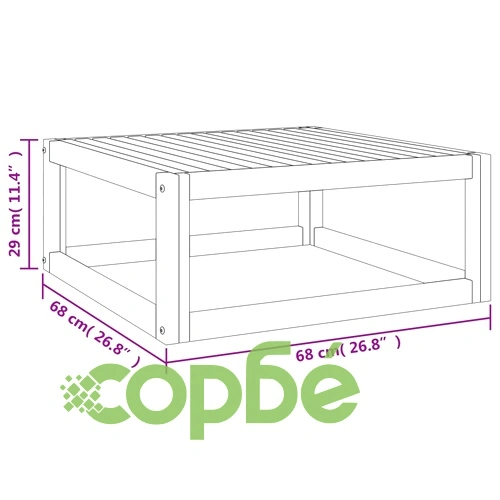 Градински комплект със зелени възглавници, 7 части, дърво масив ➤ топ цена ➤ sorbe.bg