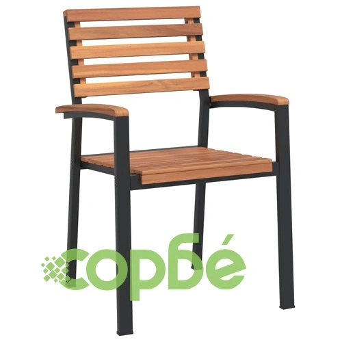 Градински трапезен комплект, 7 части, акация масив и метал ➤ топ цена ➤ sorbe.bg