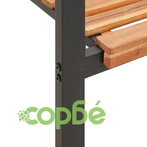 Градински трапезен комплект, 7 части, акация масив и метал ➤ топ цена ➤ sorbe.bg