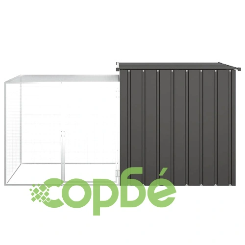 Клетка за зайци, антрацит, 200x91x100 см, поцинкована стомана ➤ топ цена ➤ sorbe.bg