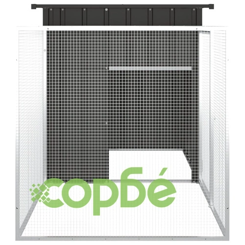 Клетка за зайци, антрацит, 200x91x100 см, поцинкована стомана ➤ топ цена ➤ sorbe.bg