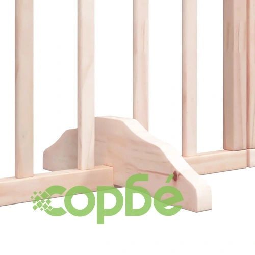 Сгъваема преграда за кучета с врата 12 панела 600 см топола ➤ топ цена ➤ sorbe.bg