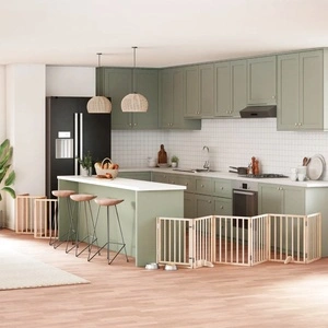 Сгъваема преграда за кучета с врата 12 панела 600 см топола