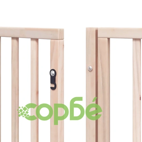 Сгъваема преграда за кучета с врата 12 панела 600 см топола ➤ топ цена ➤ sorbe.bg