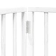 Сгъваема преграда за кучета с врата 15 панела бял 750 см топола