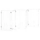 Сгъваема преграда за кучета с врата 9 панела бял 450 см топола