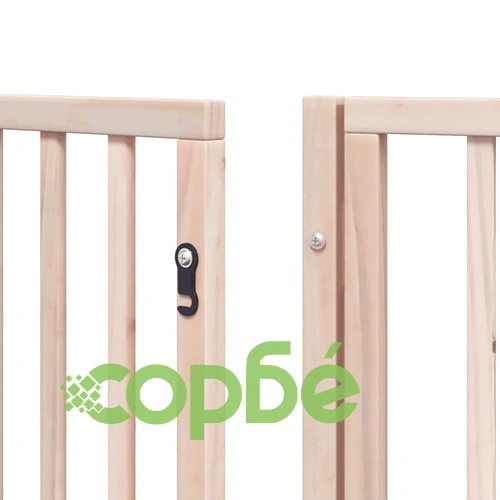 Сгъваема преграда за кучета с врата 10 панела 800 см топола ➤ топ цена ➤ sorbe.bg