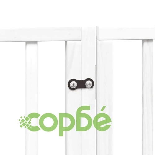 Сгъваема преграда за кучета с врата 8 панела бял 640 см топола ➤ топ цена ➤ sorbe.bg