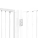 Сгъваема преграда за кучета с врата 12 панела бял 960 см топола