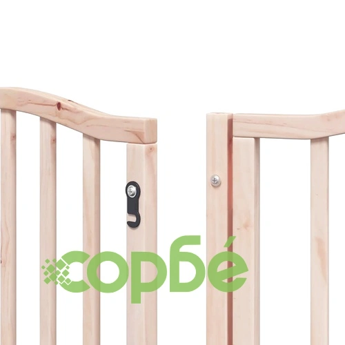 Сгъваема преграда за кучета с врата 9 панела 450 см топола ➤ топ цена ➤ sorbe.bg