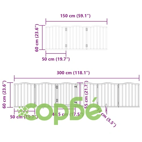 Сгъваема преграда за кучета с врата 9 панела 450 см топола ➤ топ цена ➤ sorbe.bg