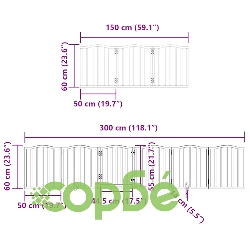 Сгъваема преграда за кучета с врата 12 панела 600 см топола ➤ топ цена ➤ sorbe.bg